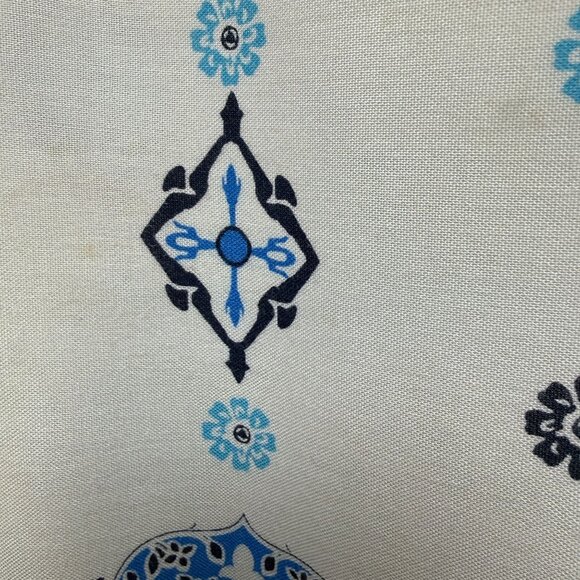 Ruby Rd. Peasant Top Size Medium Blue White Boho Long Sleeve Womens Blouse - Picture 10 of 10